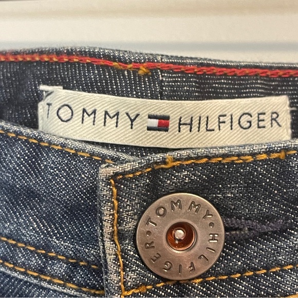Vintage 1990s Tommy Hilfiger Flag Label Blue Denim Skirt 6 - Picture 3 of 6